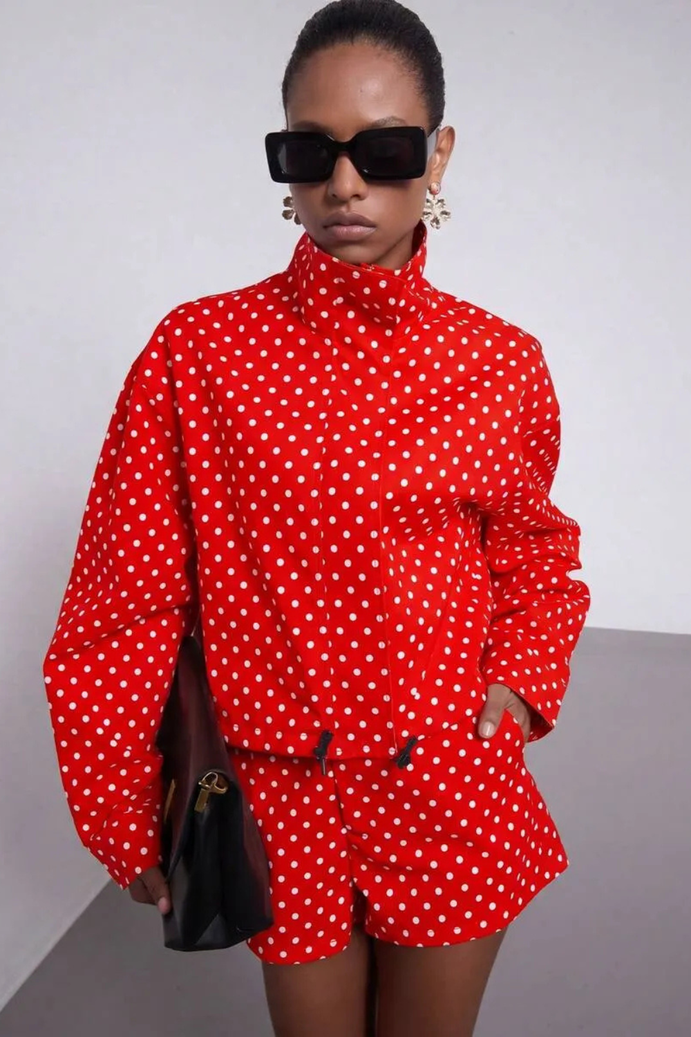 Polka Dot Cropped Jacket