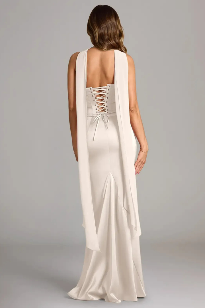 Ottavia Strapless Satin Maxi Dress