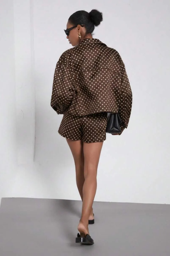 Polka Dot Cropped Jacket