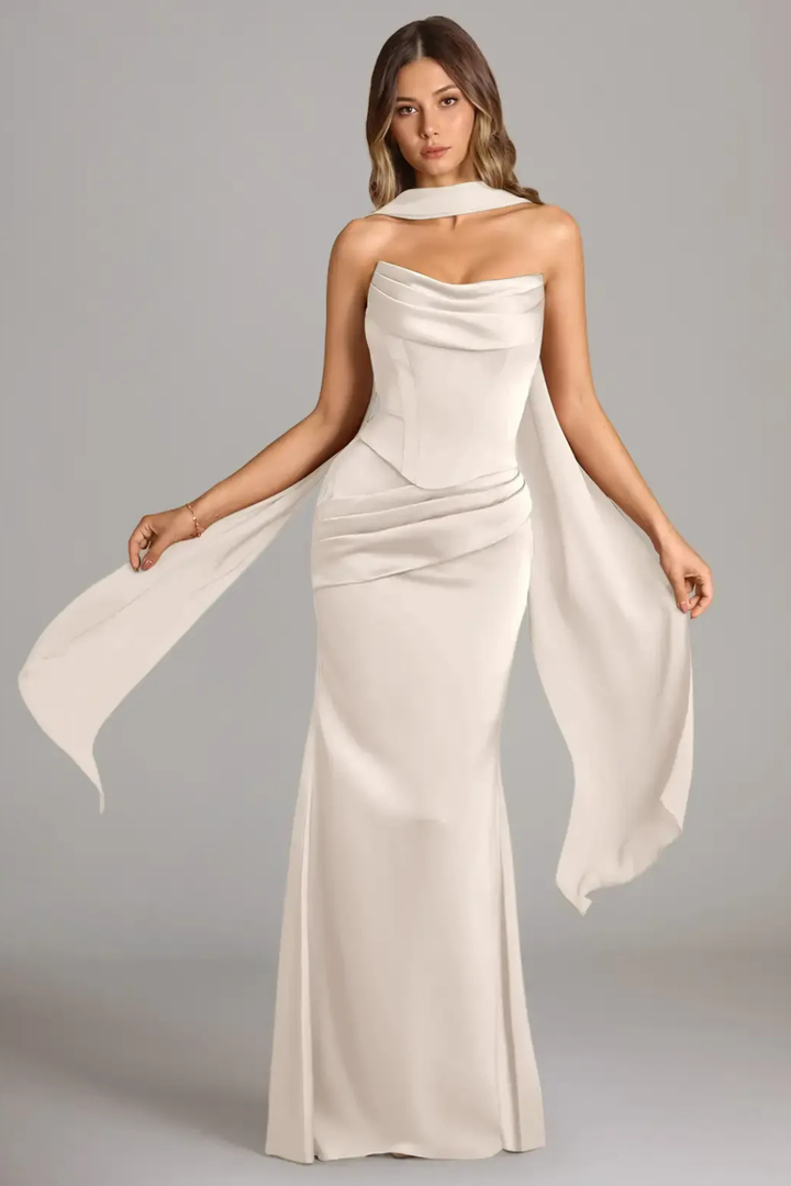 Ottavia Strapless Satin Maxi Dress