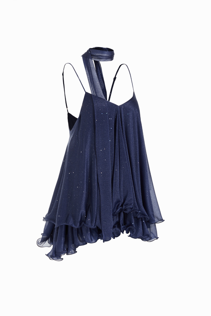 Odette Shimmer Babydoll Mini Dress
