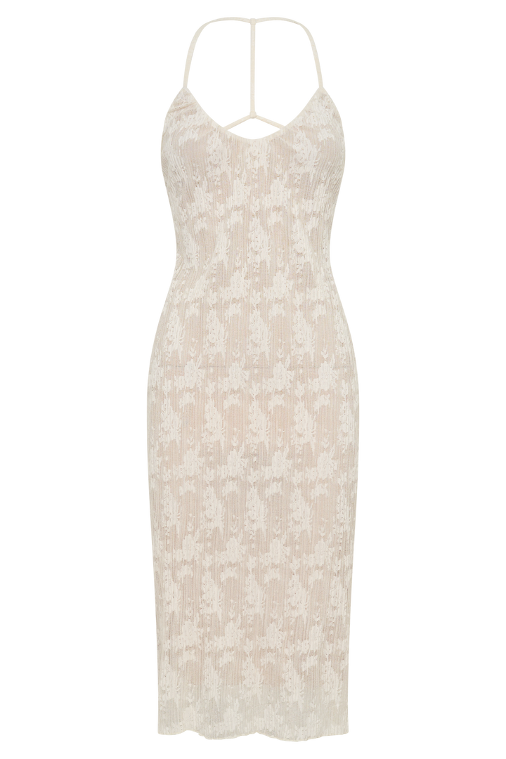 Ambrose Lace Midi Dress - Ivory