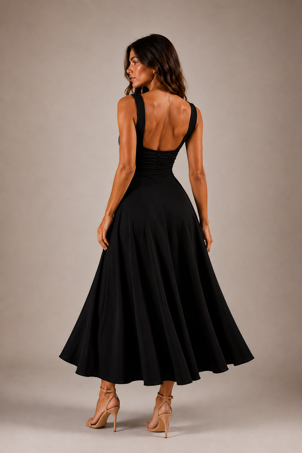 Fiorella Back Tie Midi Dress