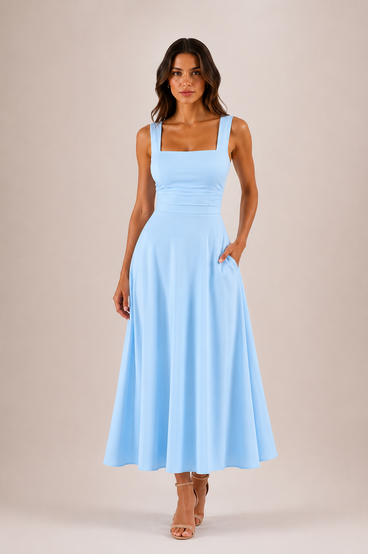 Fiorella Back Tie Midi Dress