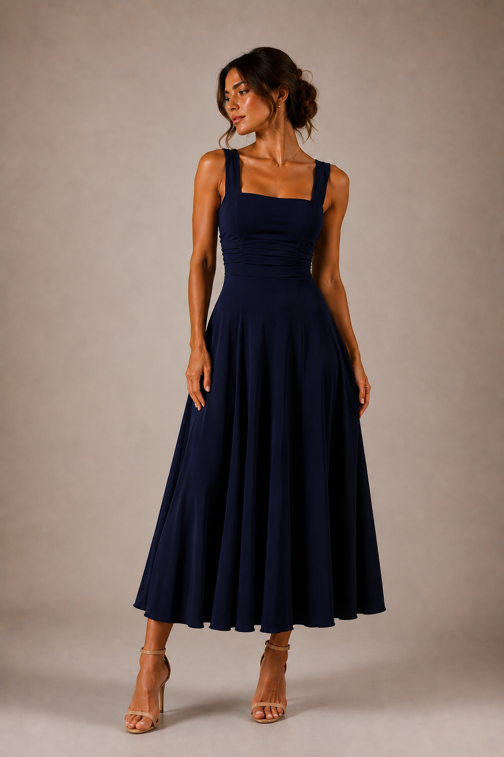 Fiorella Back Tie Midi Dress