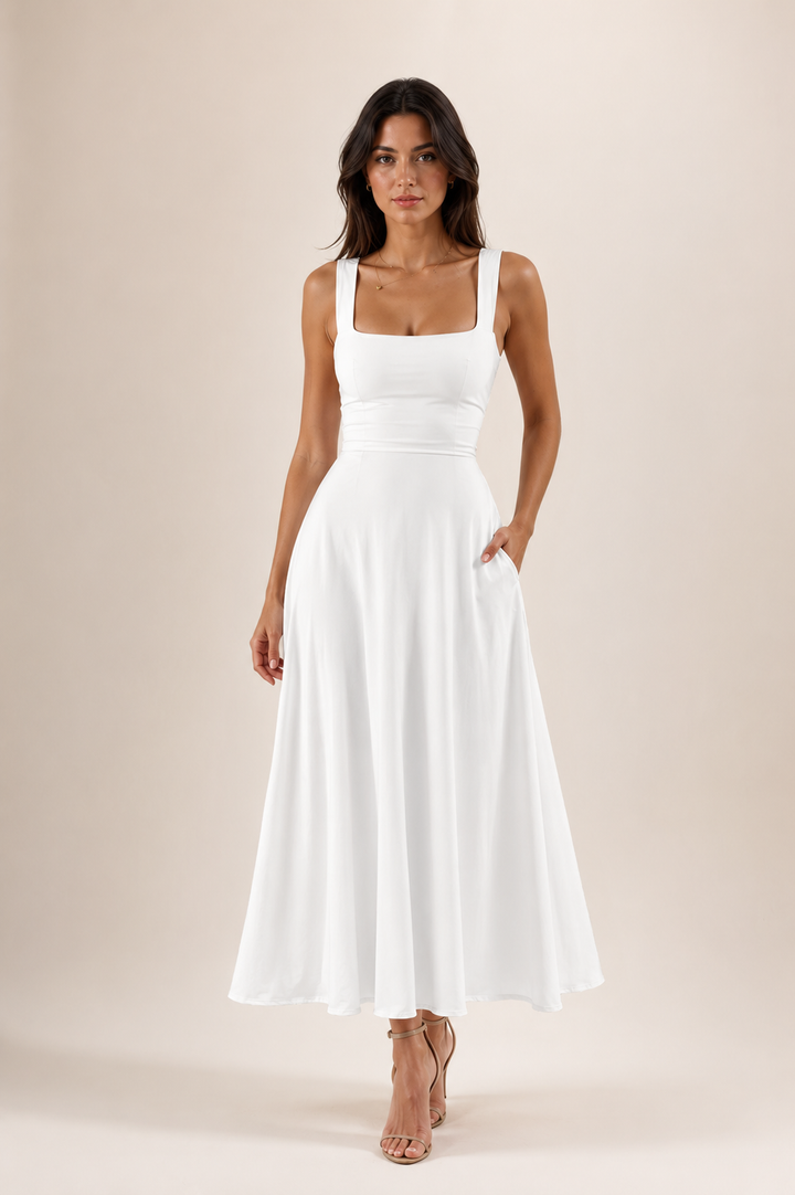 Fiorella Back Tie Midi Dress