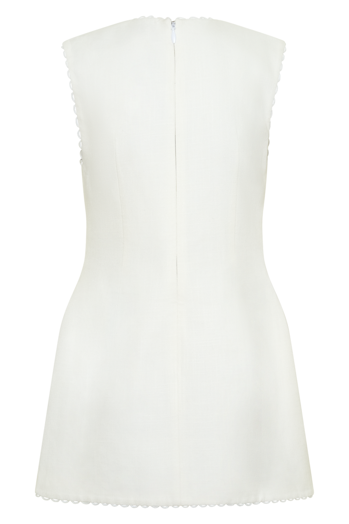 Antonella Linen Mini Dress - White