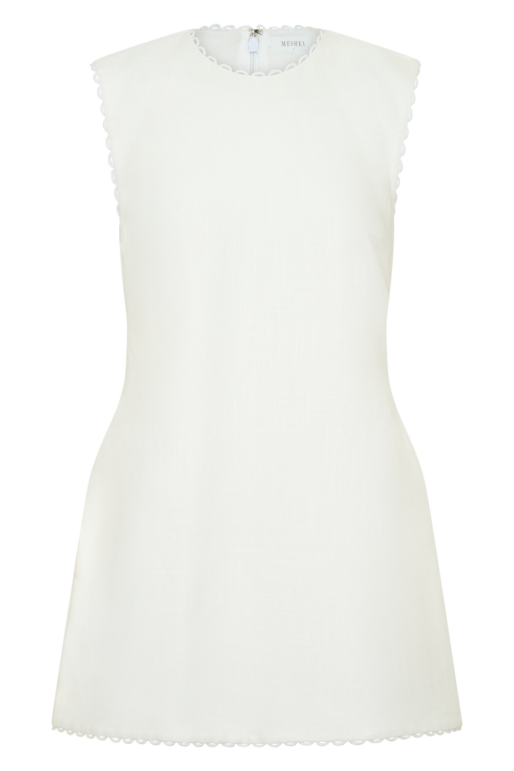 Antonella Linen Mini Dress - White