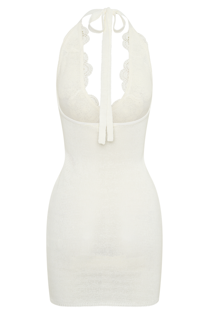Bohdie Crochet Halter Mini Dress - Ivory