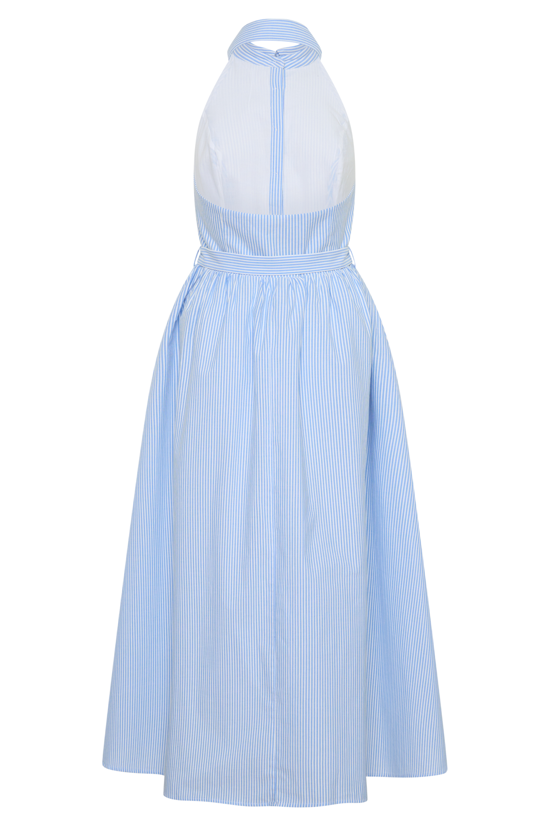 Cindy Collared Midi Dress - Blue Pinstripe