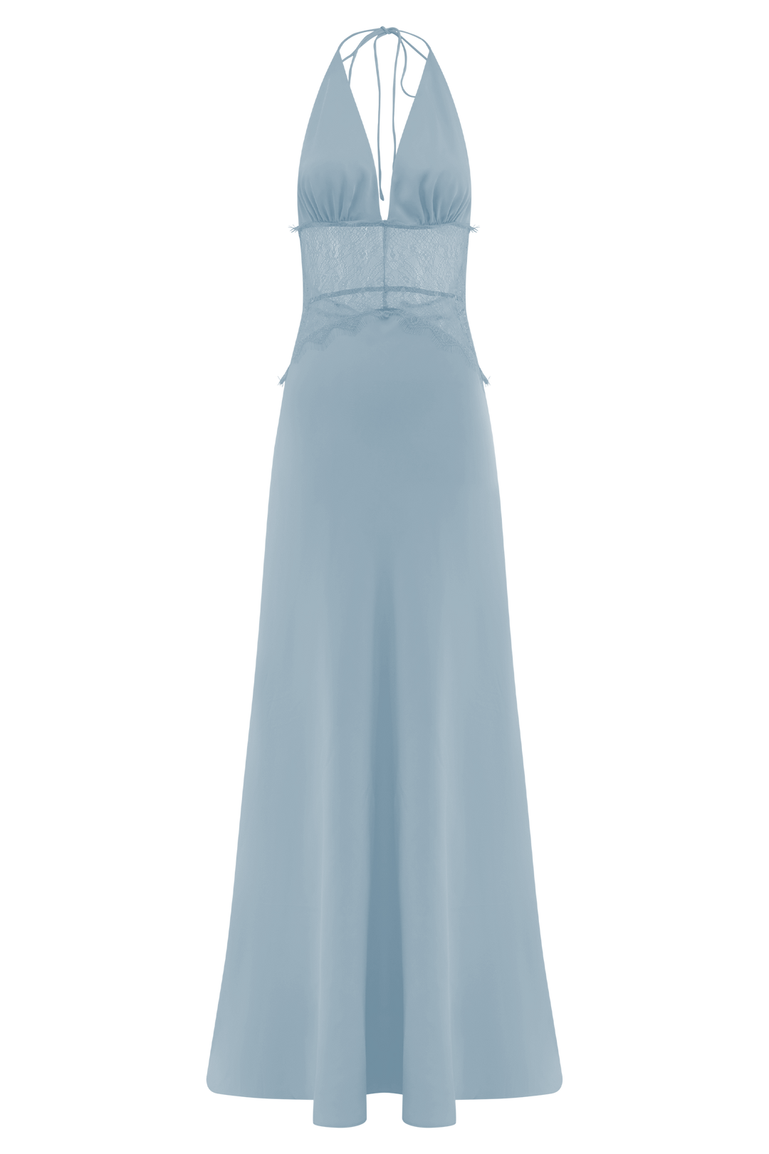 Dinah Lace And Satin Maxi Dress - Cornflower Blue