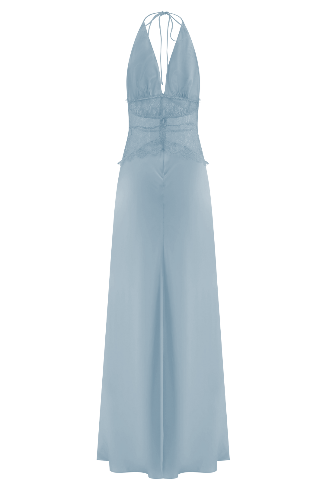 Dinah Lace And Satin Maxi Dress - Cornflower Blue