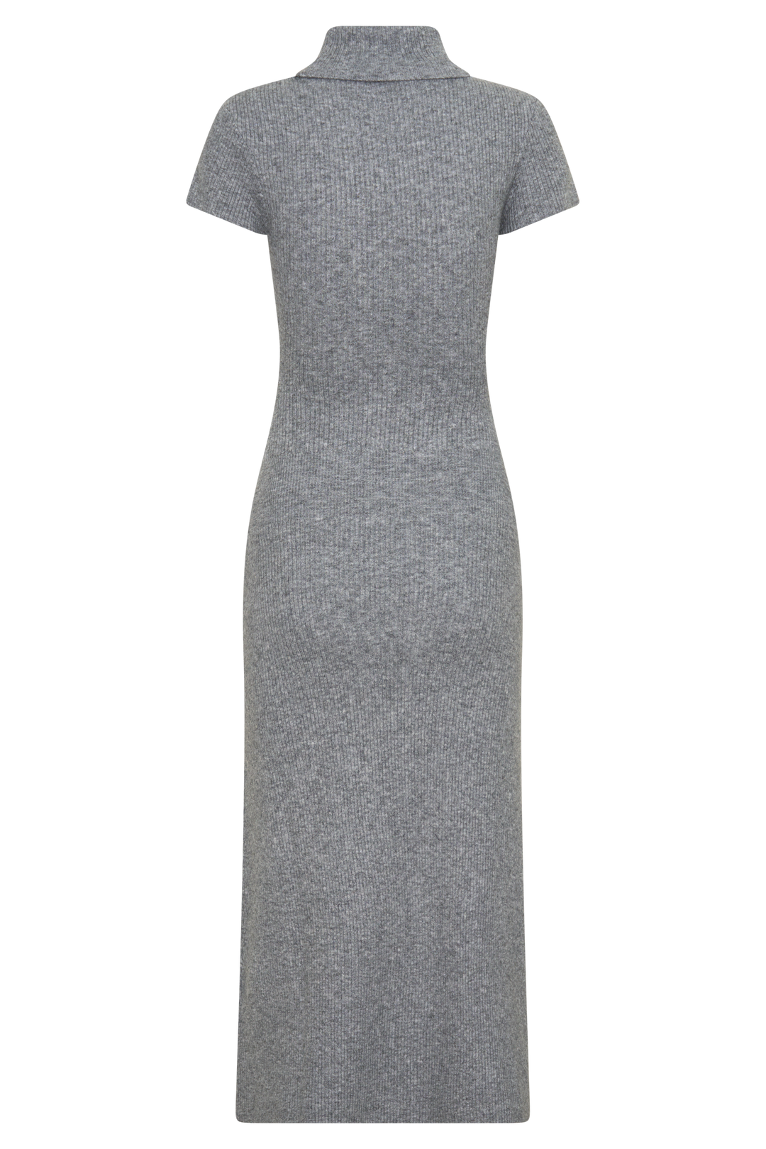 Goldie High Neck Knit Midi Dress - Grey Marle