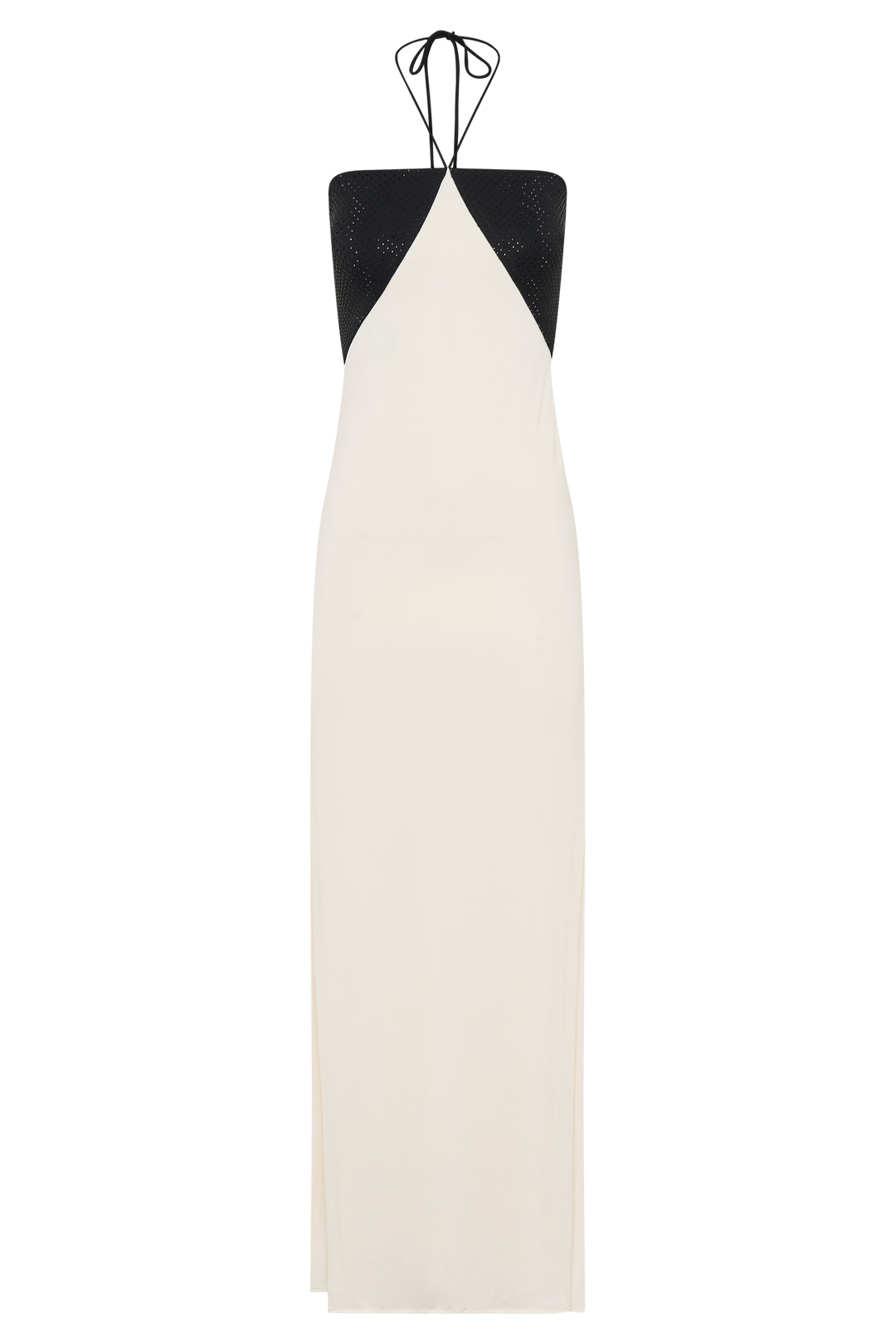 Hien Sequin Halter Maxi Dress - Black/Ivory