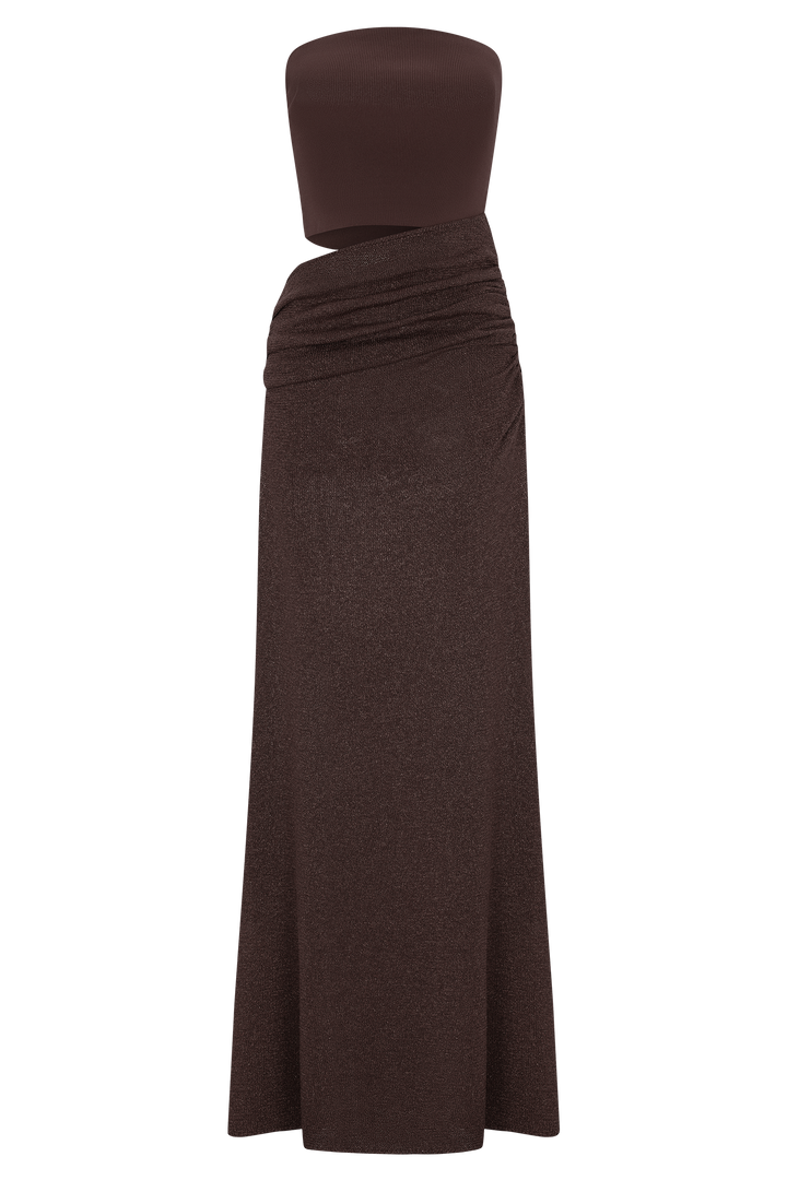 Jasiel Strapless Knit Maxi Dress - Chocolate