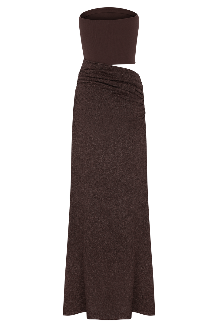 Jasiel Strapless Knit Maxi Dress - Chocolate
