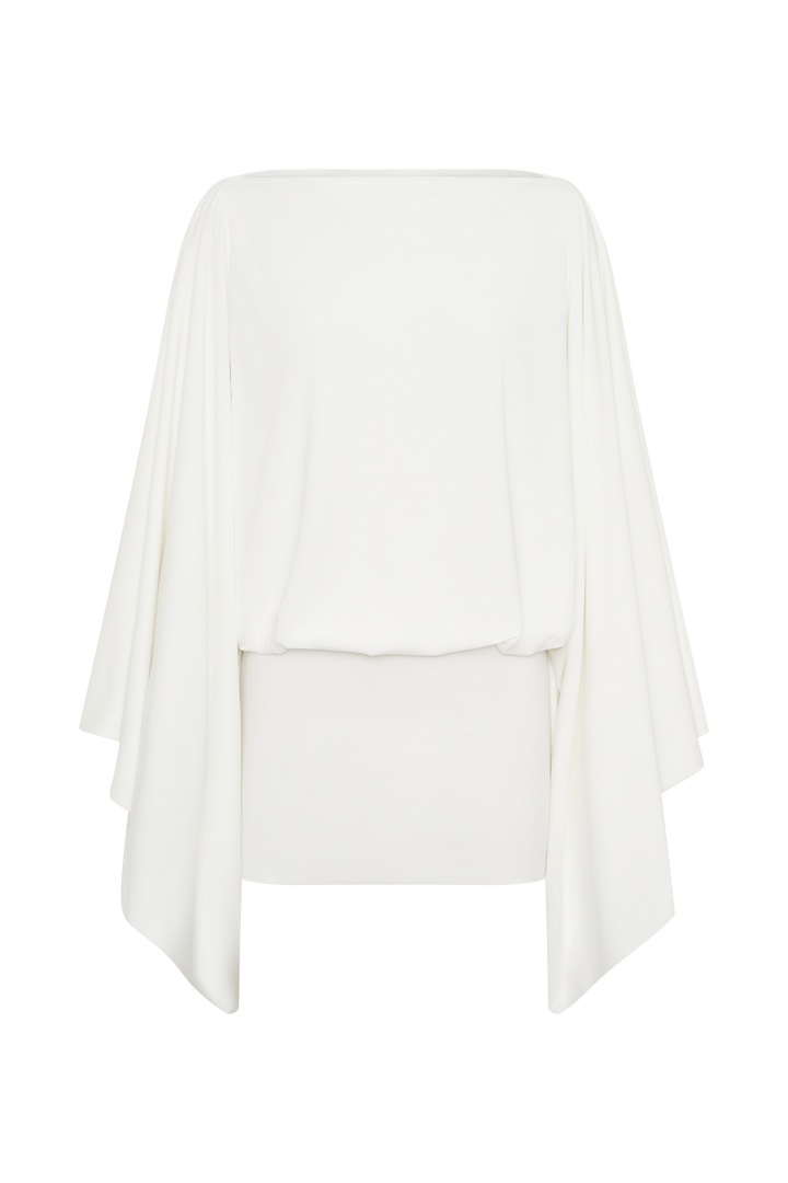 Jessy Draped Mini Dress - Ivory