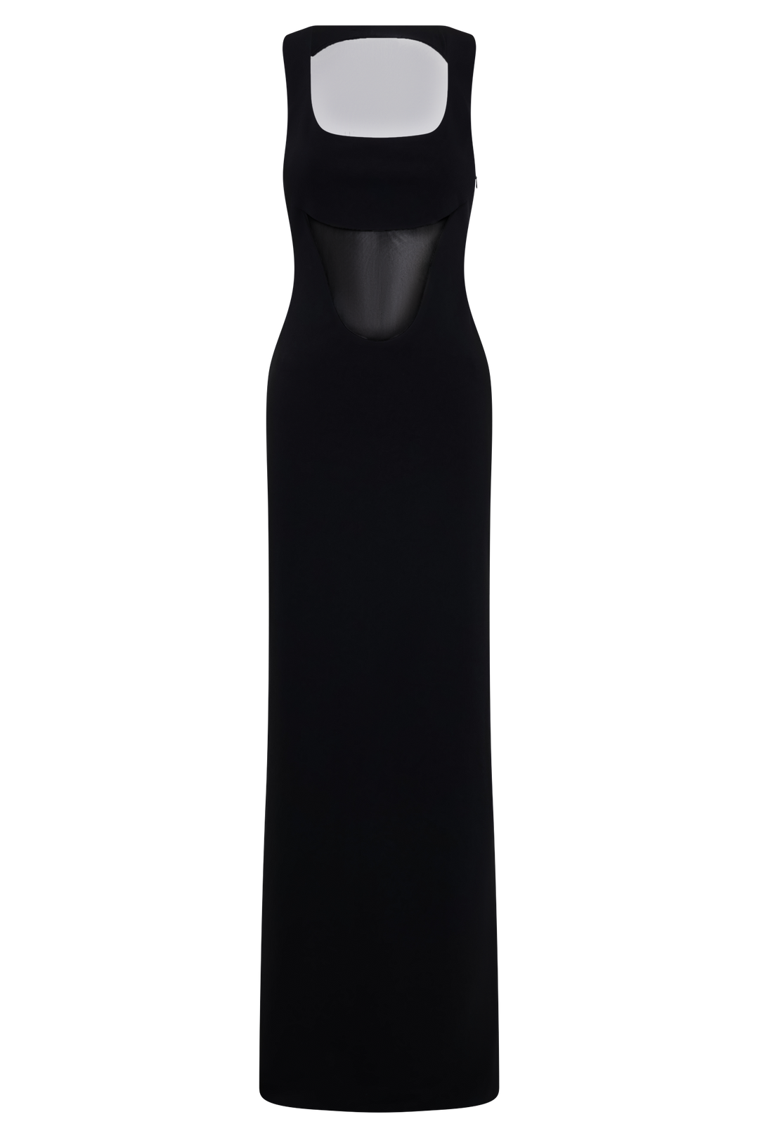 Marlon Crepe And Mesh Maxi Dress - Black