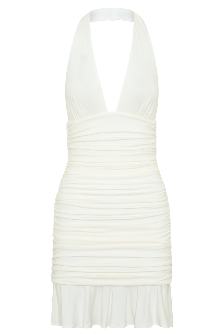 Peregrine Modal Halter Mini Dress - Ivory