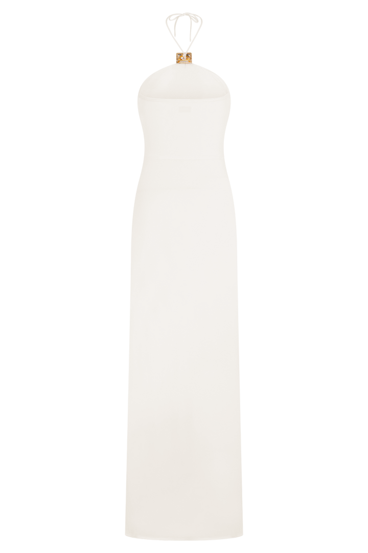 Quincy Halter Maxi Dress With Hardware - Ivory