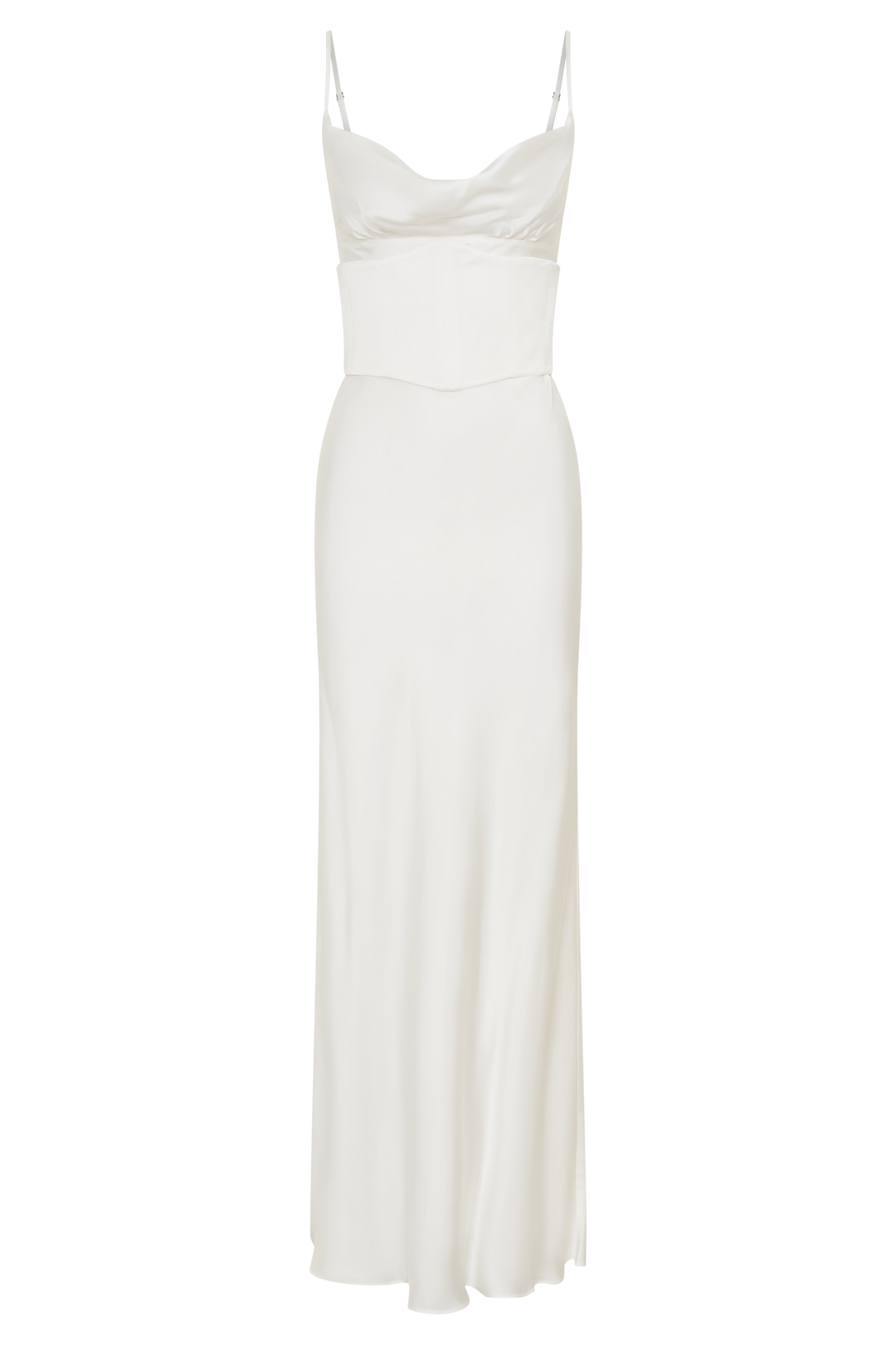 Seraphine Corset Satin Maxi Dress - Ivory