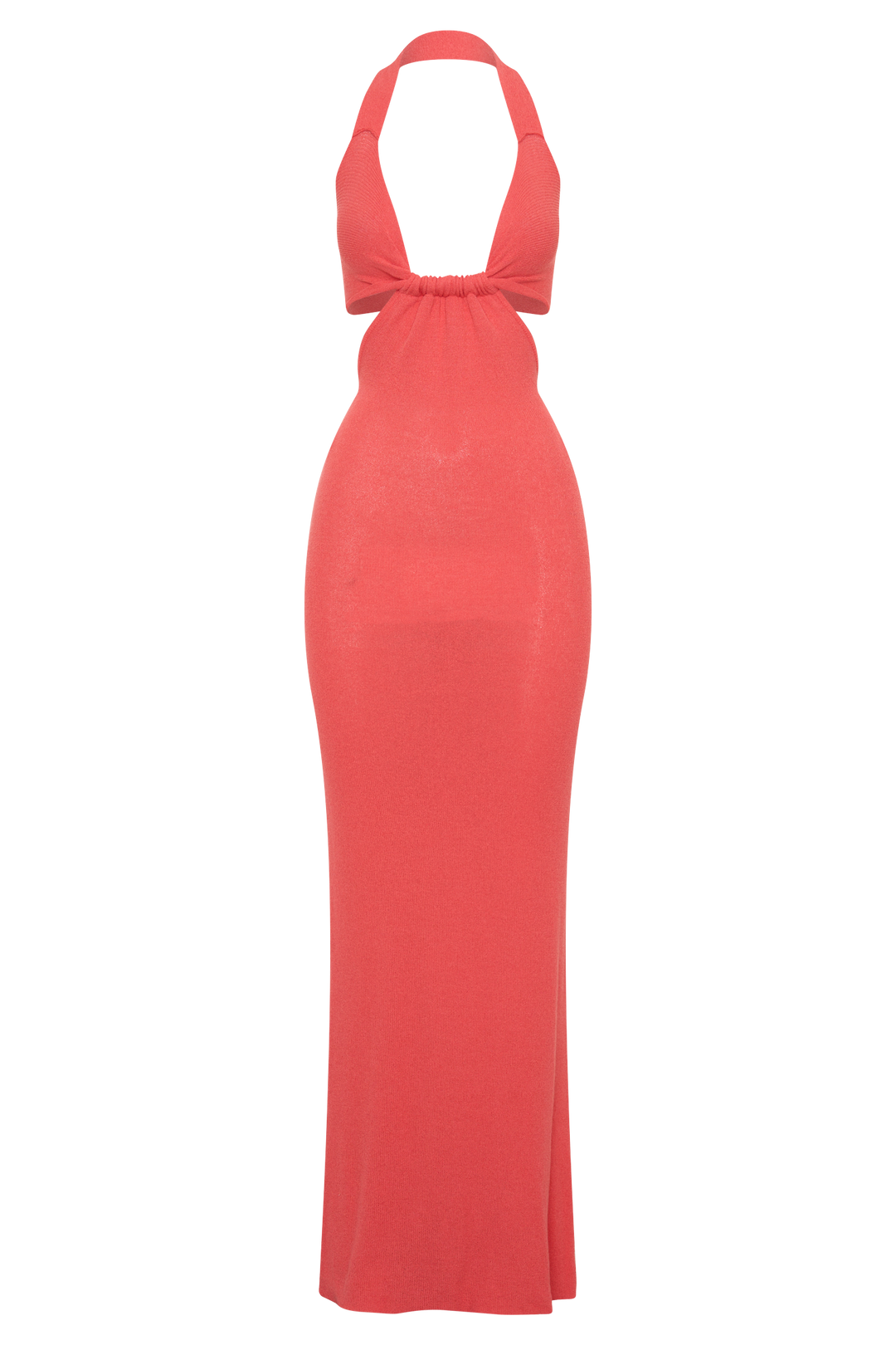 Theresea Halter Knit Maxi Dress - Coral