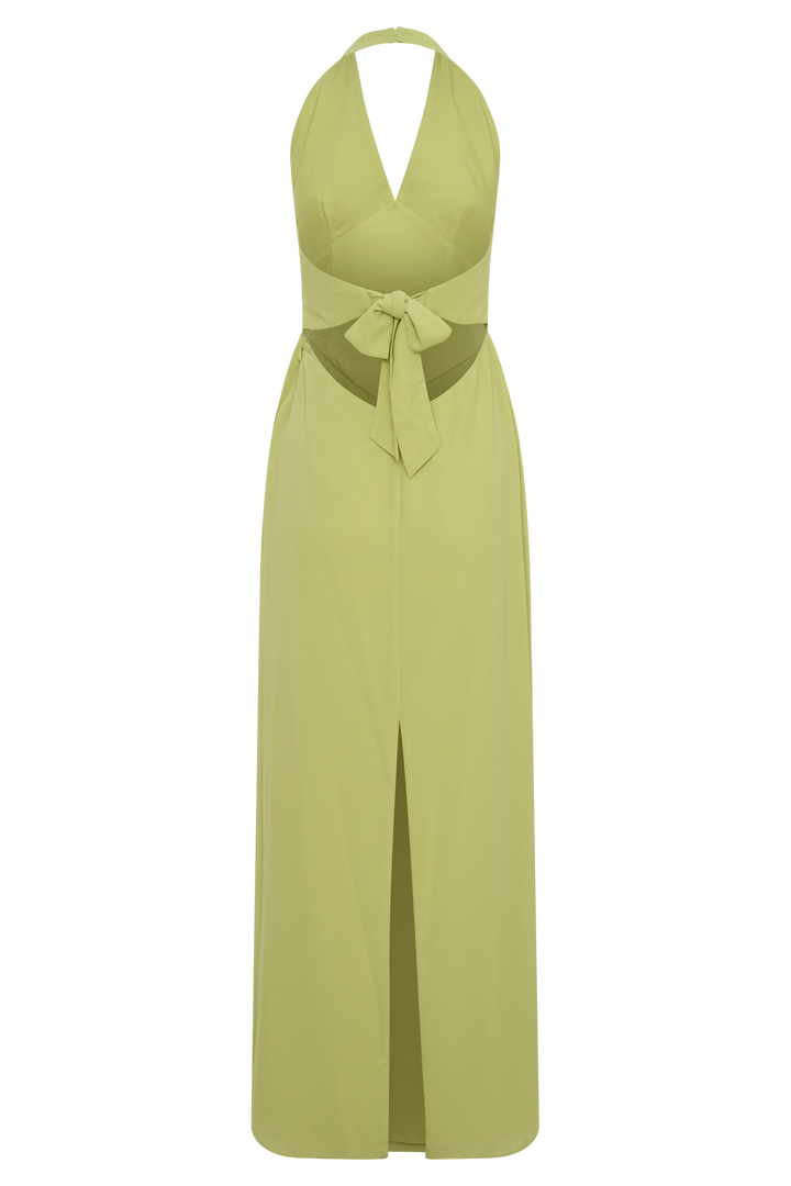 Valentina Chiffon Halter Maxi Dress - Pistachio