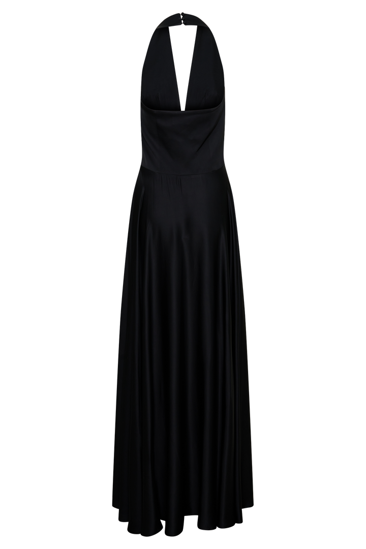 Rebecca Halter Buttoned Maxi Dress - Black