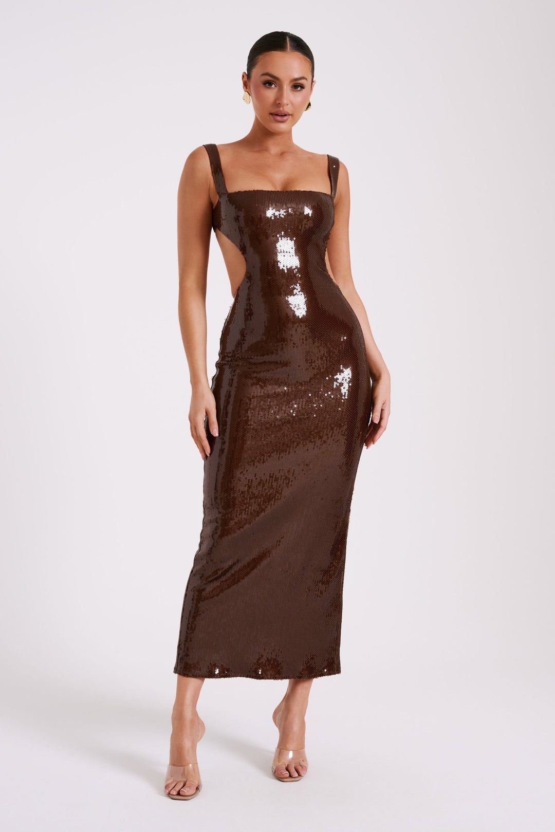 Adoria Sequin Cut Out Maxi Dress - 1