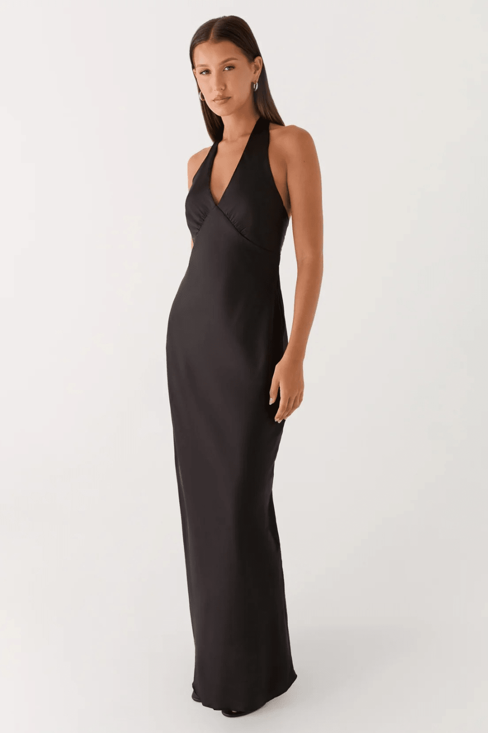 Adriana Open-Back Satin Maxi Dress - 3