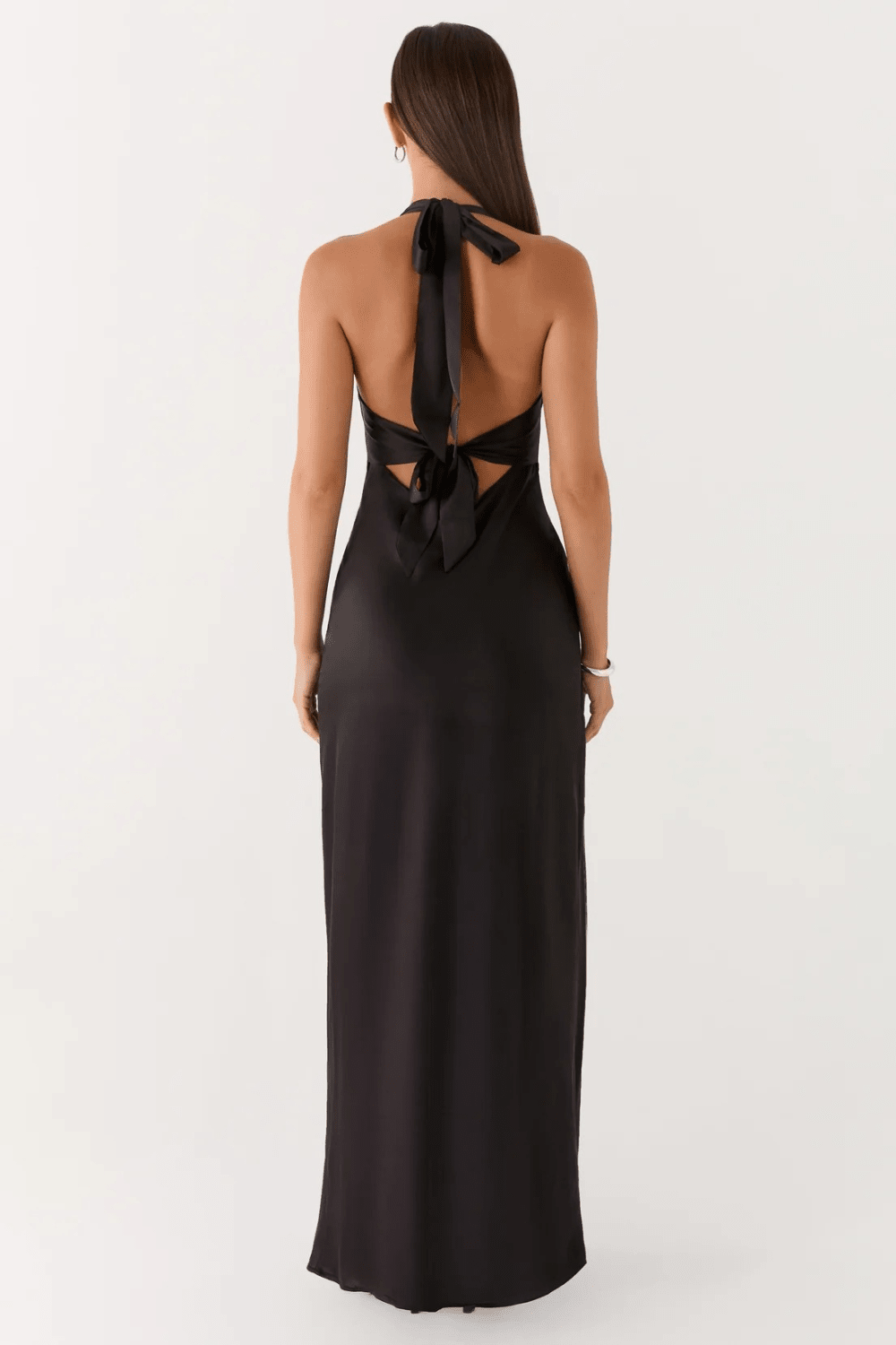 Adriana Open-Back Satin Maxi Dress - 5