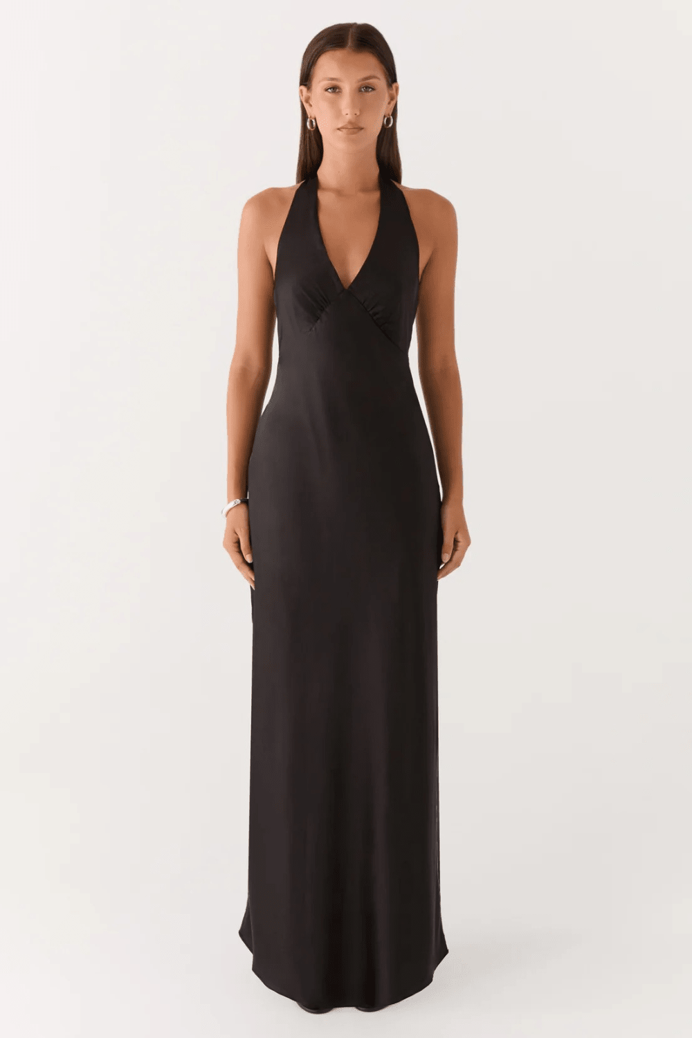 Adriana Open-Back Satin Maxi Dress - 2