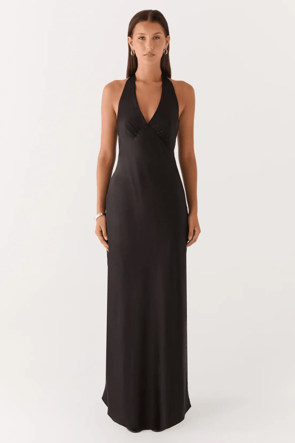 Adriana Open-Back Satin Maxi Dress - 2