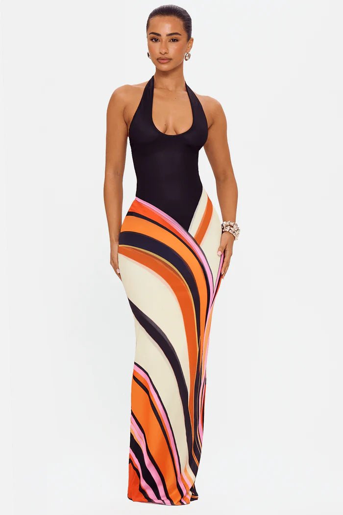 Anaïs Backless Halter Maxi Dress - 5
