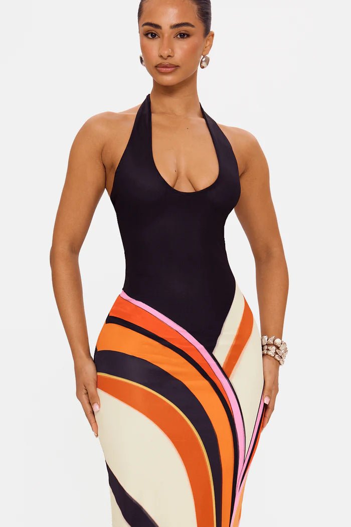Anaïs Backless Halter Maxi Dress - 4