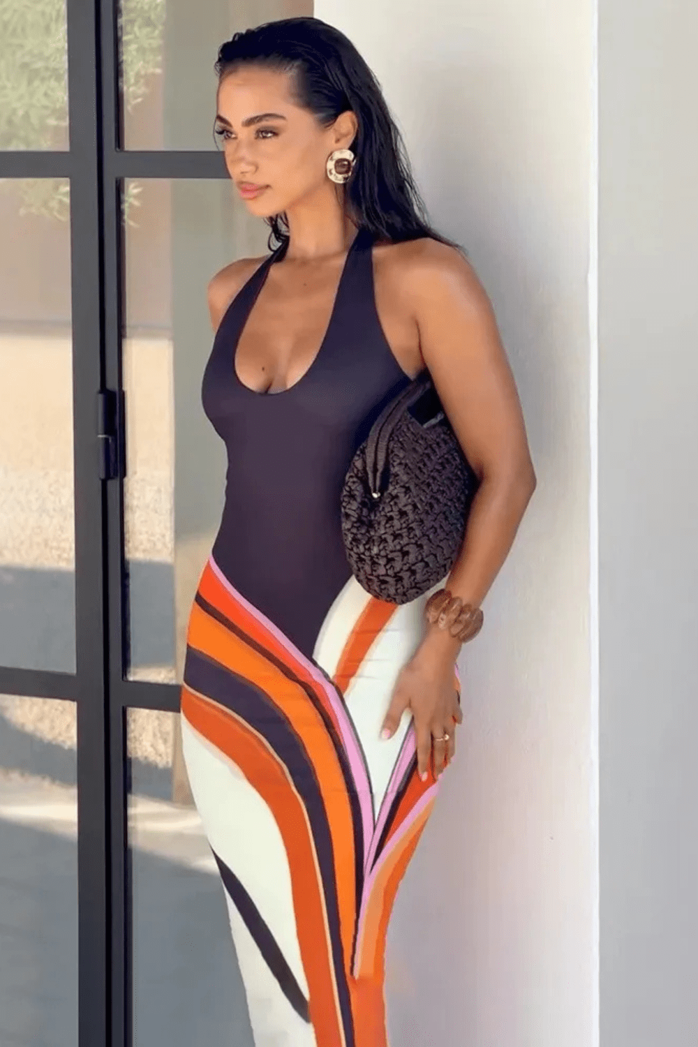 Anaïs Backless Halter Maxi Dress - 2