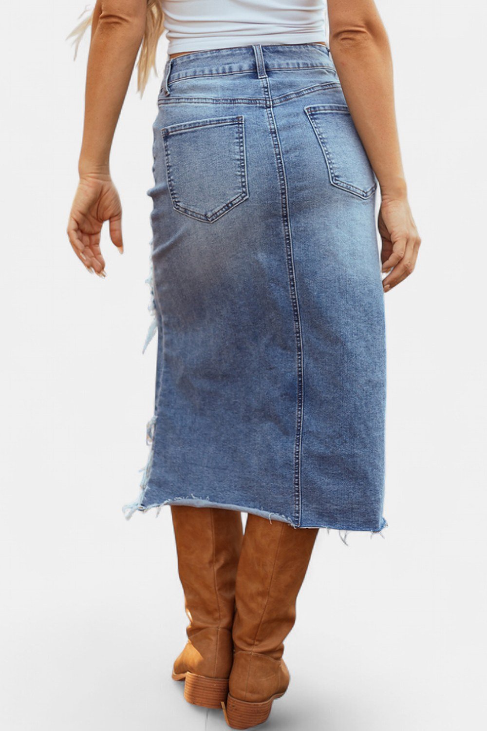 Anouk Relaxed High-Waist Denim Maxi Skirt