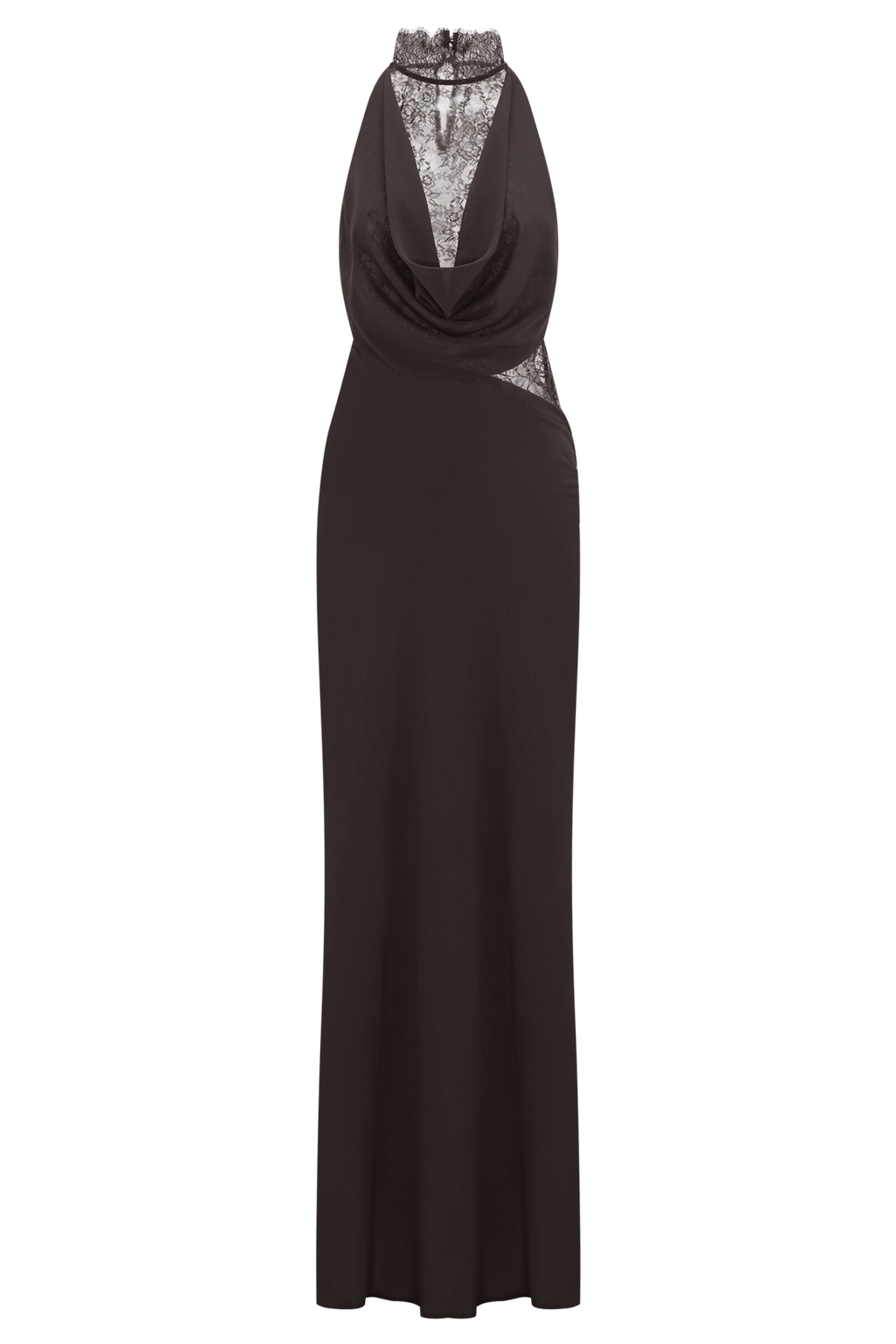 Arra Chiffon And Lace Halter Maxi Dress - 7