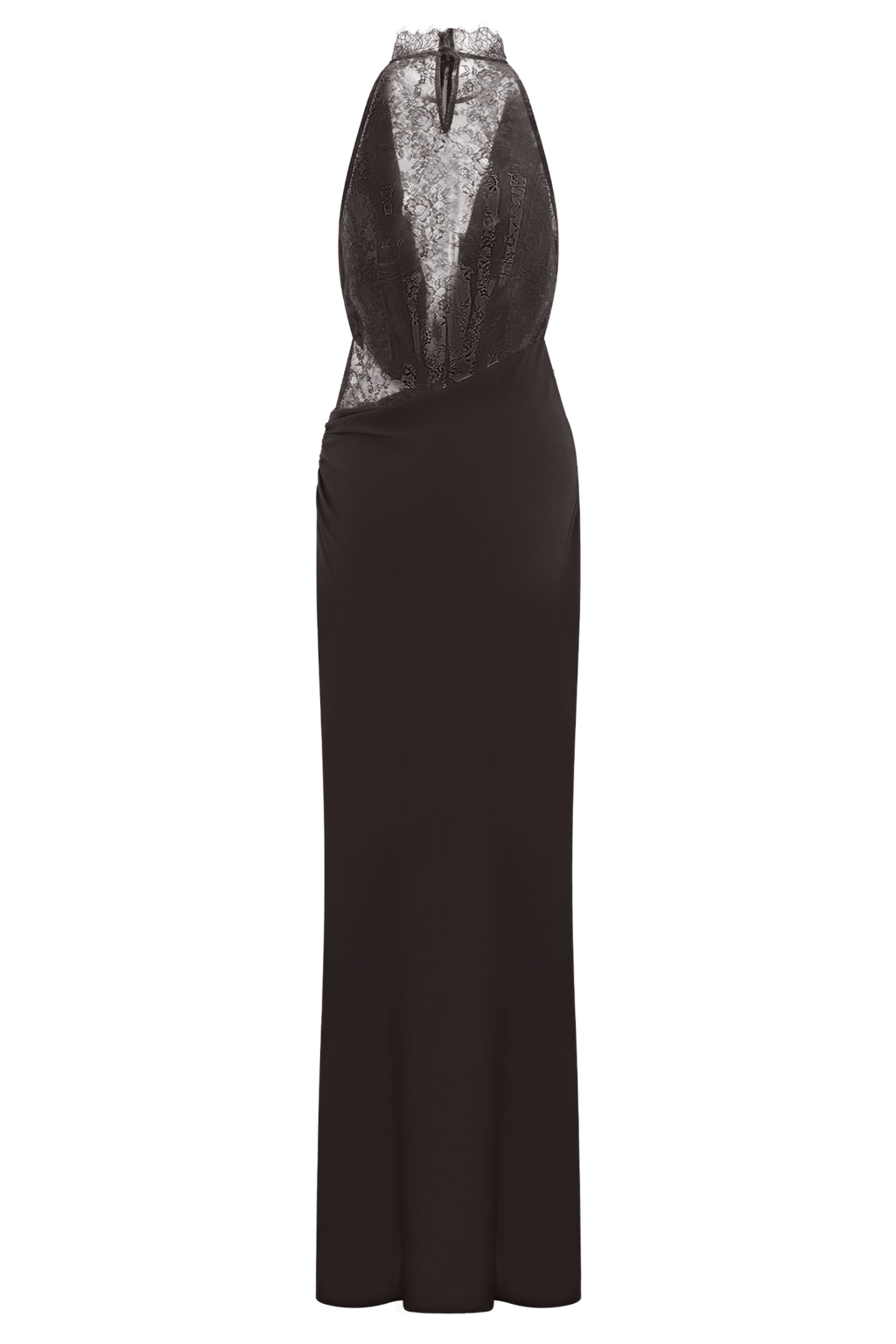 Arra Chiffon And Lace Halter Maxi Dress - 8