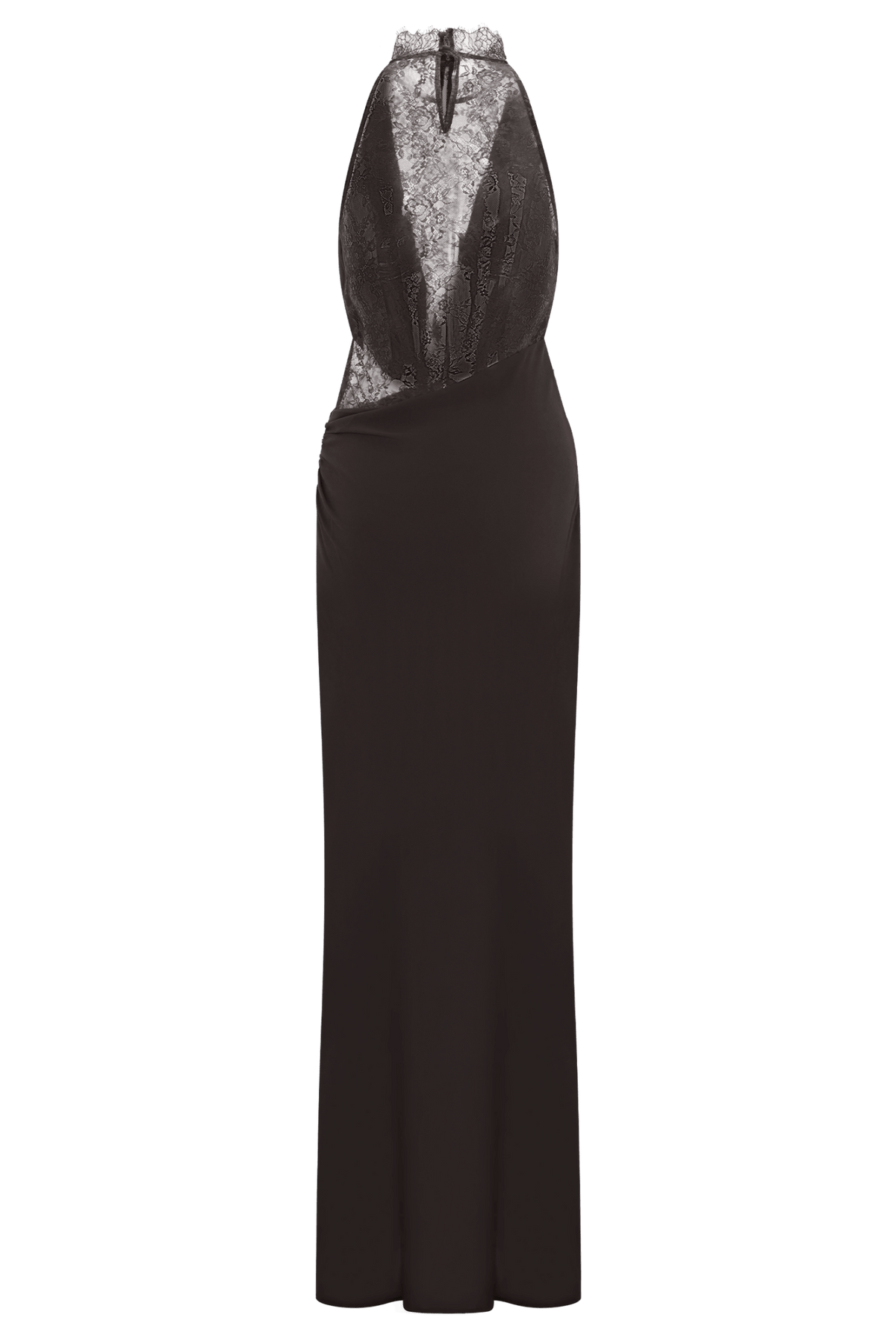 Arra Chiffon And Lace Halter Maxi Dress - 8