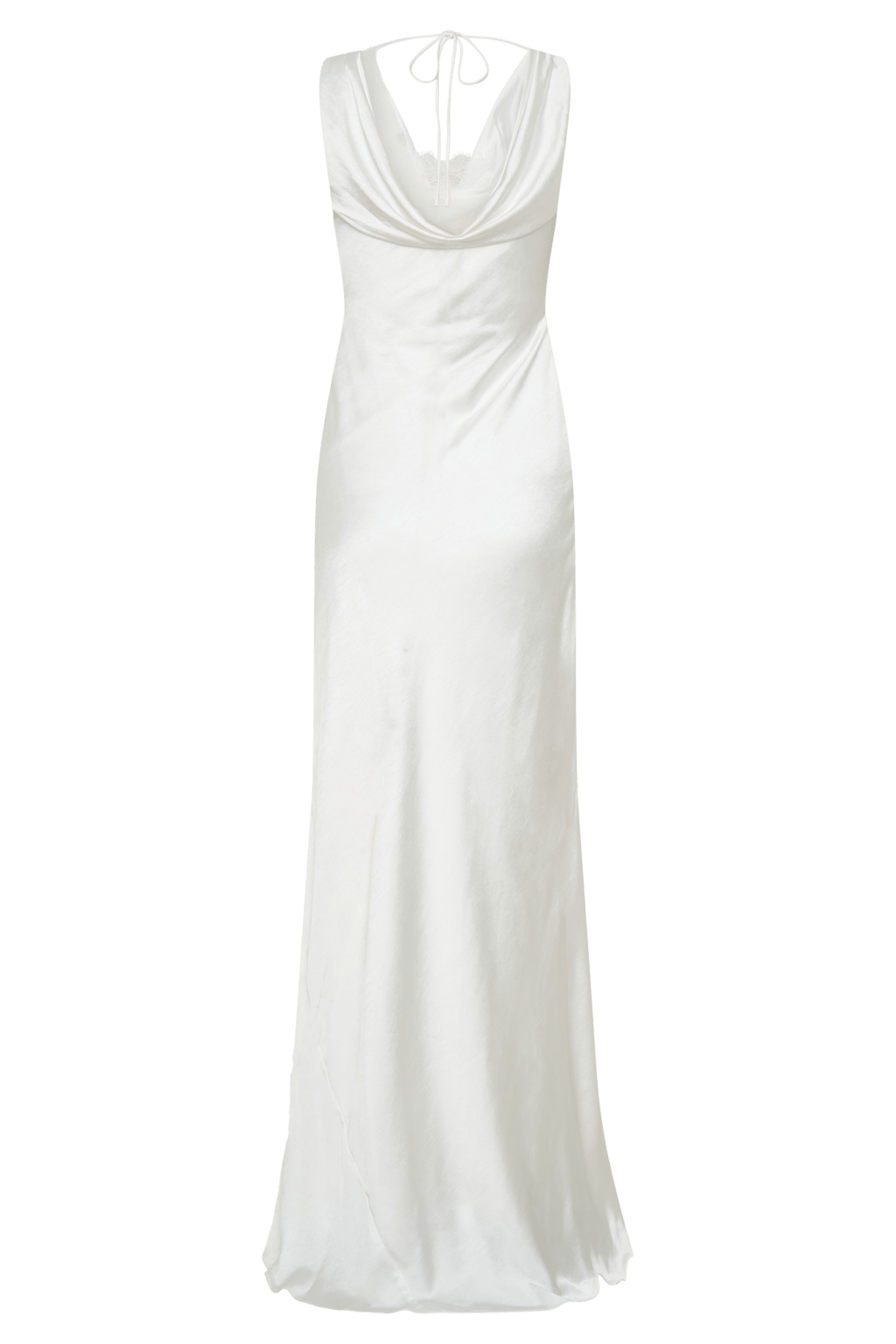 Ashley Cowl Neck Lace And Satin Maxi Dress - 10