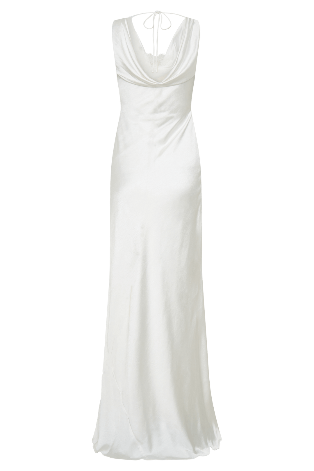 Ashley Cowl Neck Lace And Satin Maxi Dress - 10