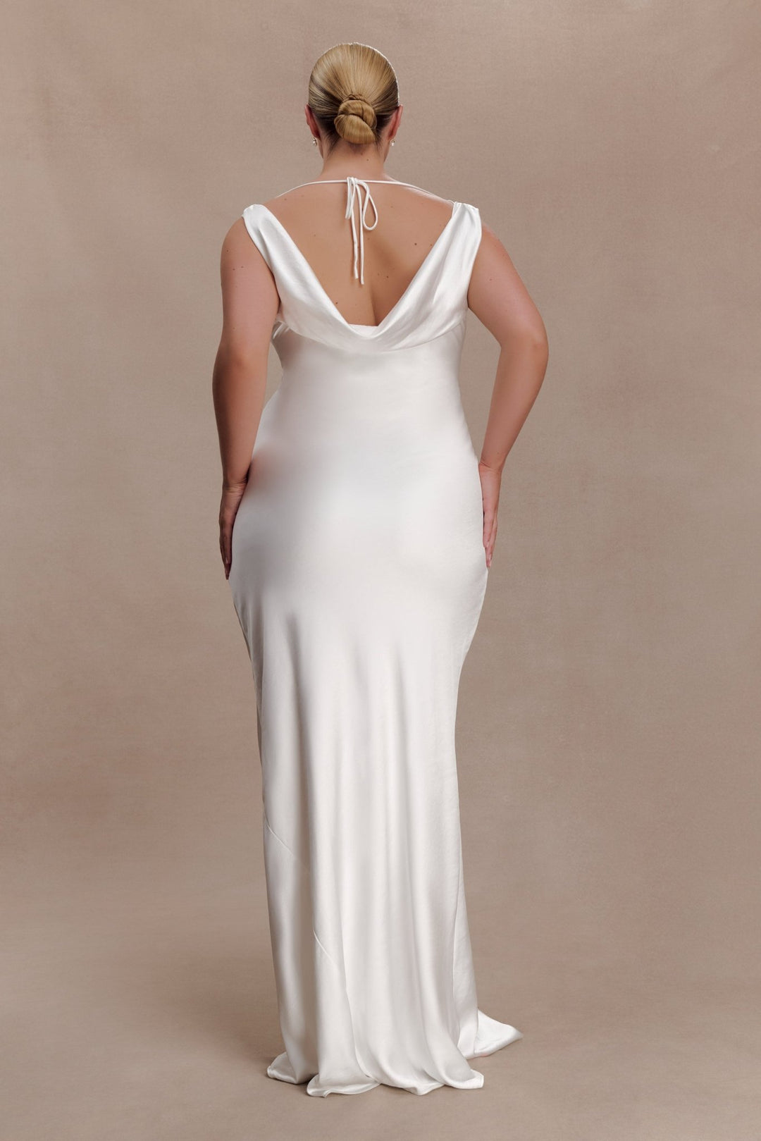 Ashley Cowl Neck Lace And Satin Maxi Dress - 7