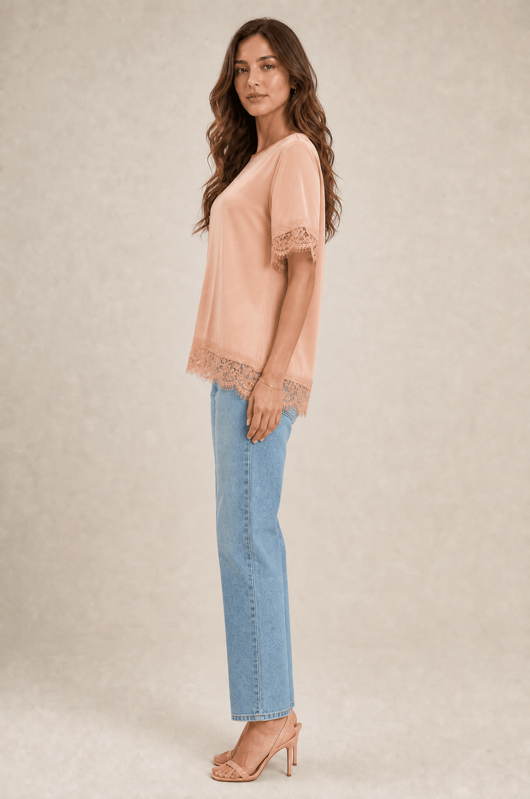 Bianca Lace Trim Satin Top - 11