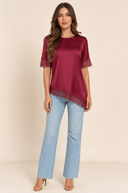 Bianca Lace Trim Satin Top