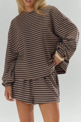 Ensemble rayé haut à manches longues et short Camille