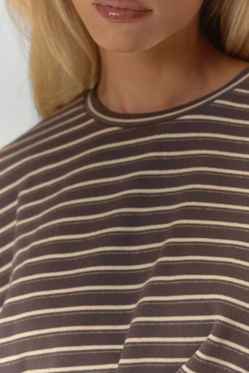 Ensemble rayé haut à manches longues et short Camille