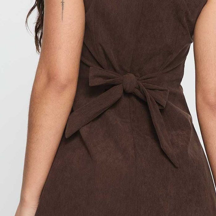 Marlowe Corduroy Mini Dress – back tie detail