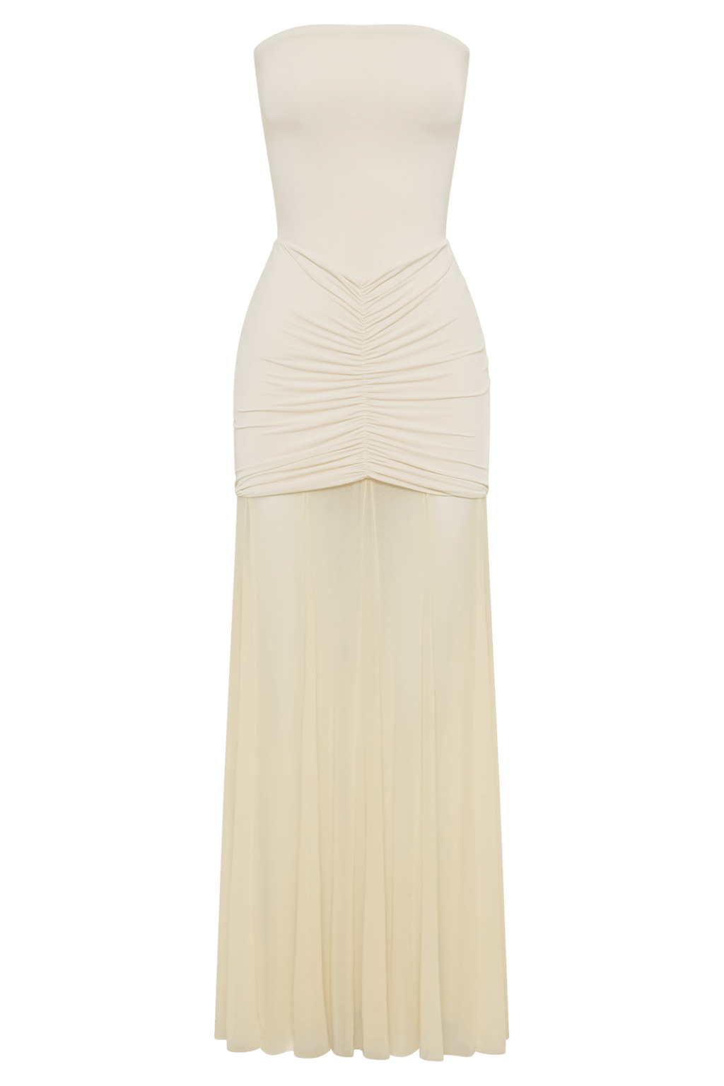 Caspian Slinky And Mesh Off Shoulder Maxi Dress - 30
