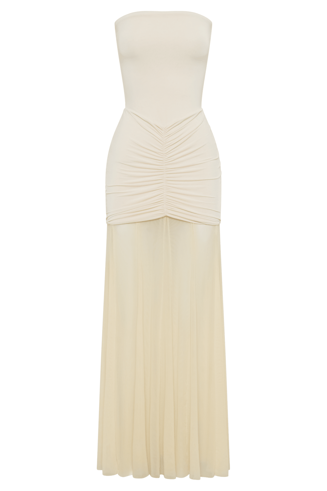 Caspian Slinky And Mesh Off Shoulder Maxi Dress - 30